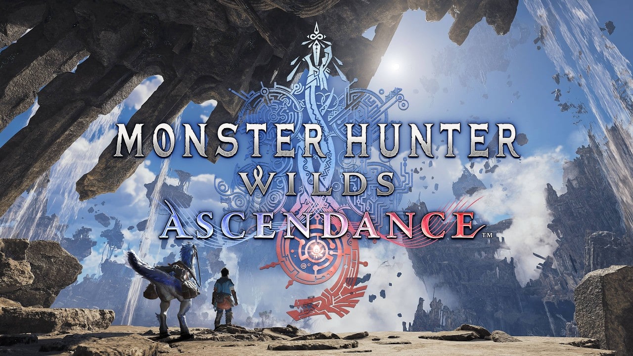Monster Hunter Wilds Ascendance logo above its suspended region