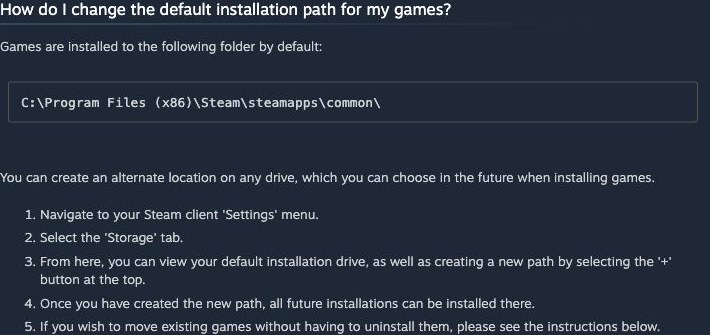 Valve’s instructions for adding a new Steam library