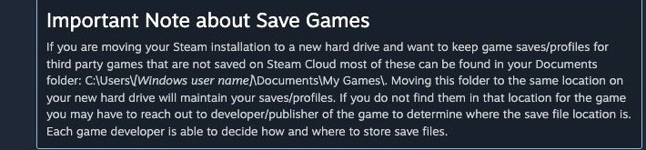 Valve’s warning about saves stored outside the game folder