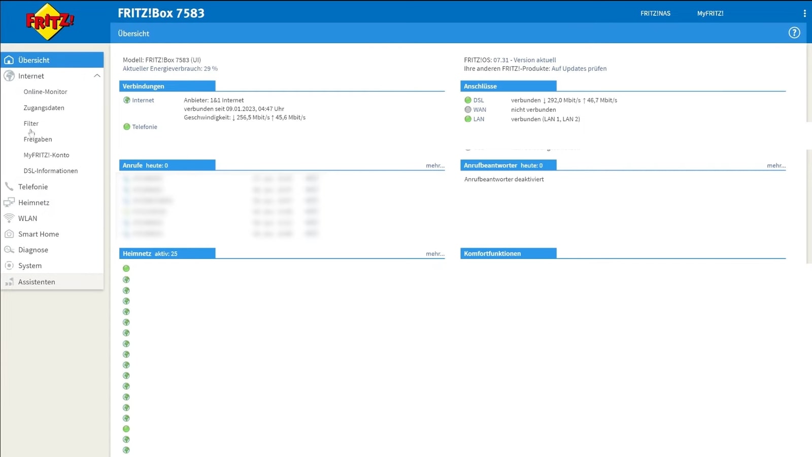 Home router administration screen used to inspect the network