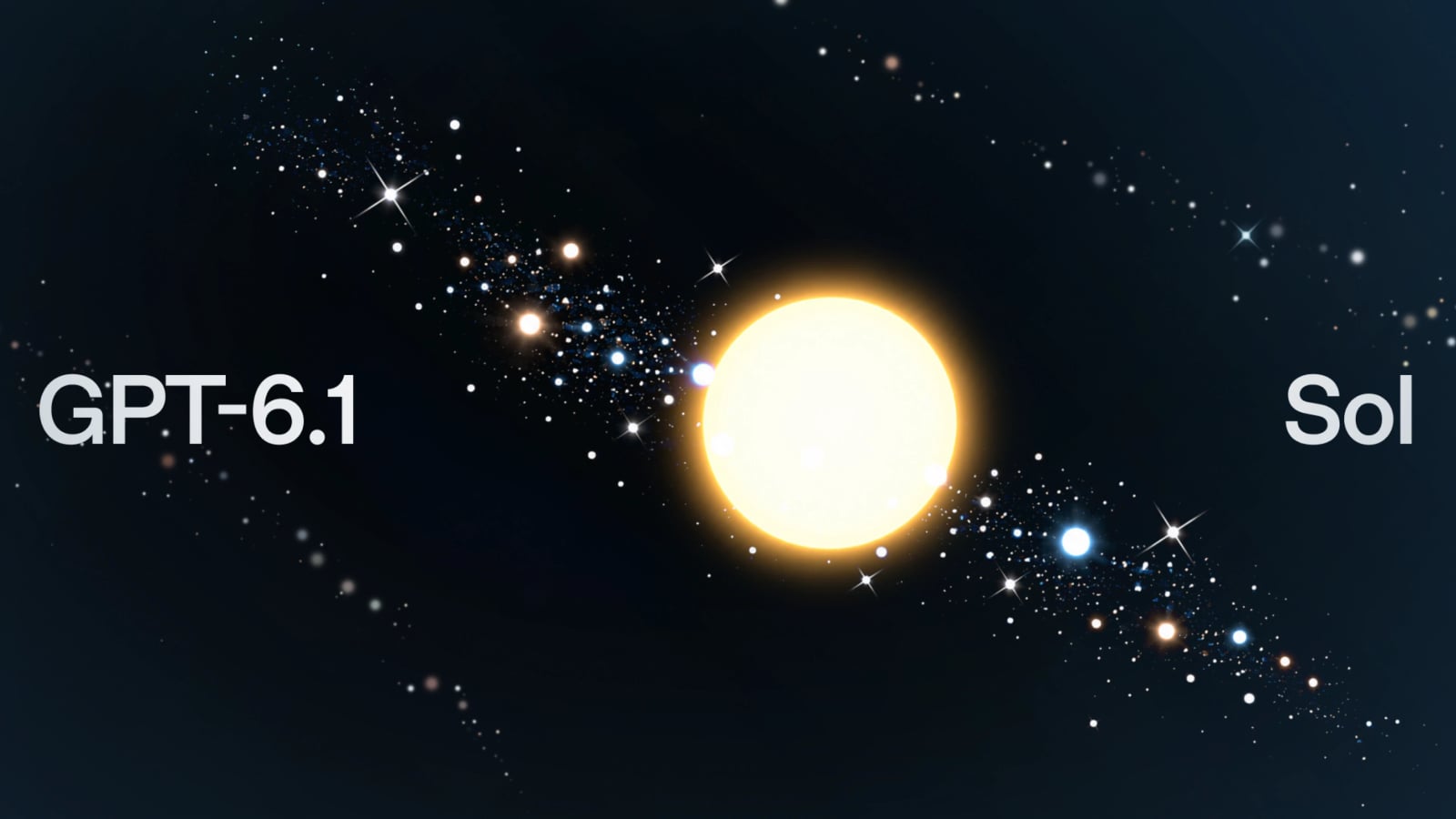 Glowing sun in the official GPT-6.1 Sol artwork