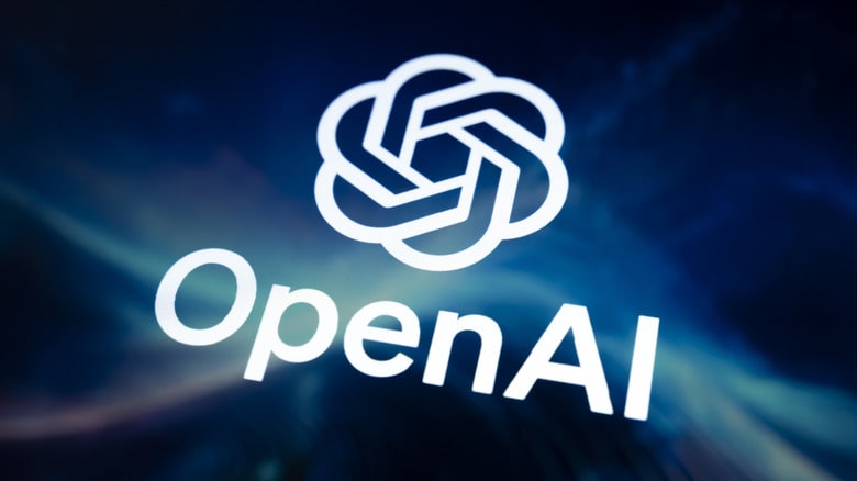 El logotipo de OpenAI sobre un fondo azul oscuro
