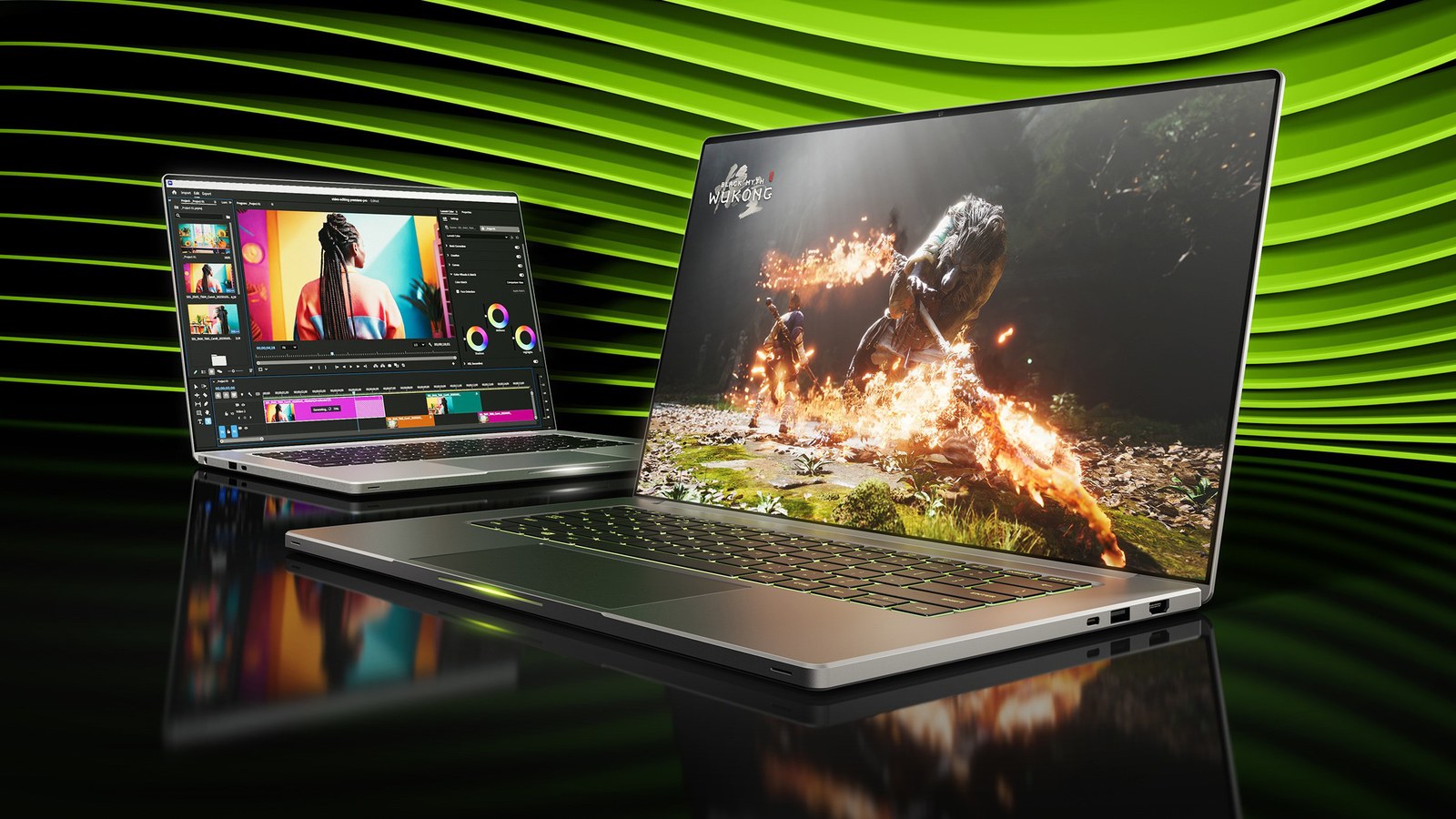 Portátiles gaming en una fotografía promocional de NVIDIA