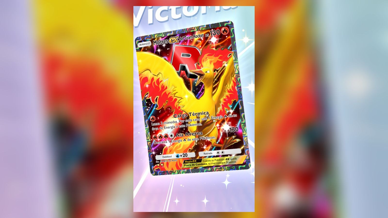 Moltres ex del Team Rocket aparece tras ganar una partida de Pokémon TCG Pocket