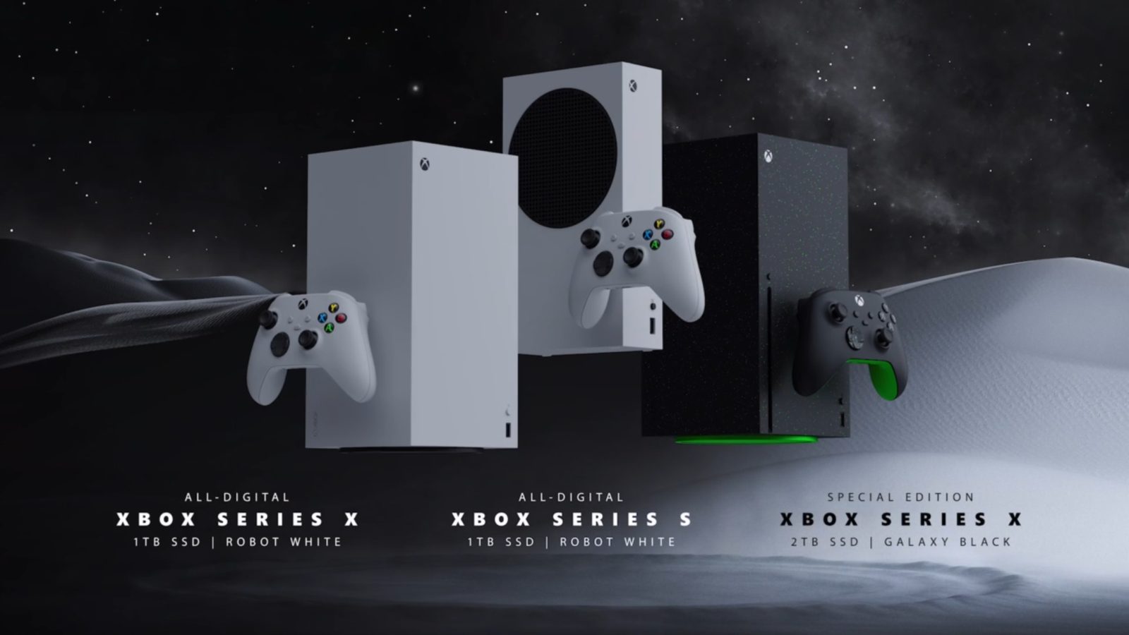 Gama oficial de Xbox: Series X All-Digital, Series S y Series X edición especial Galaxy Black