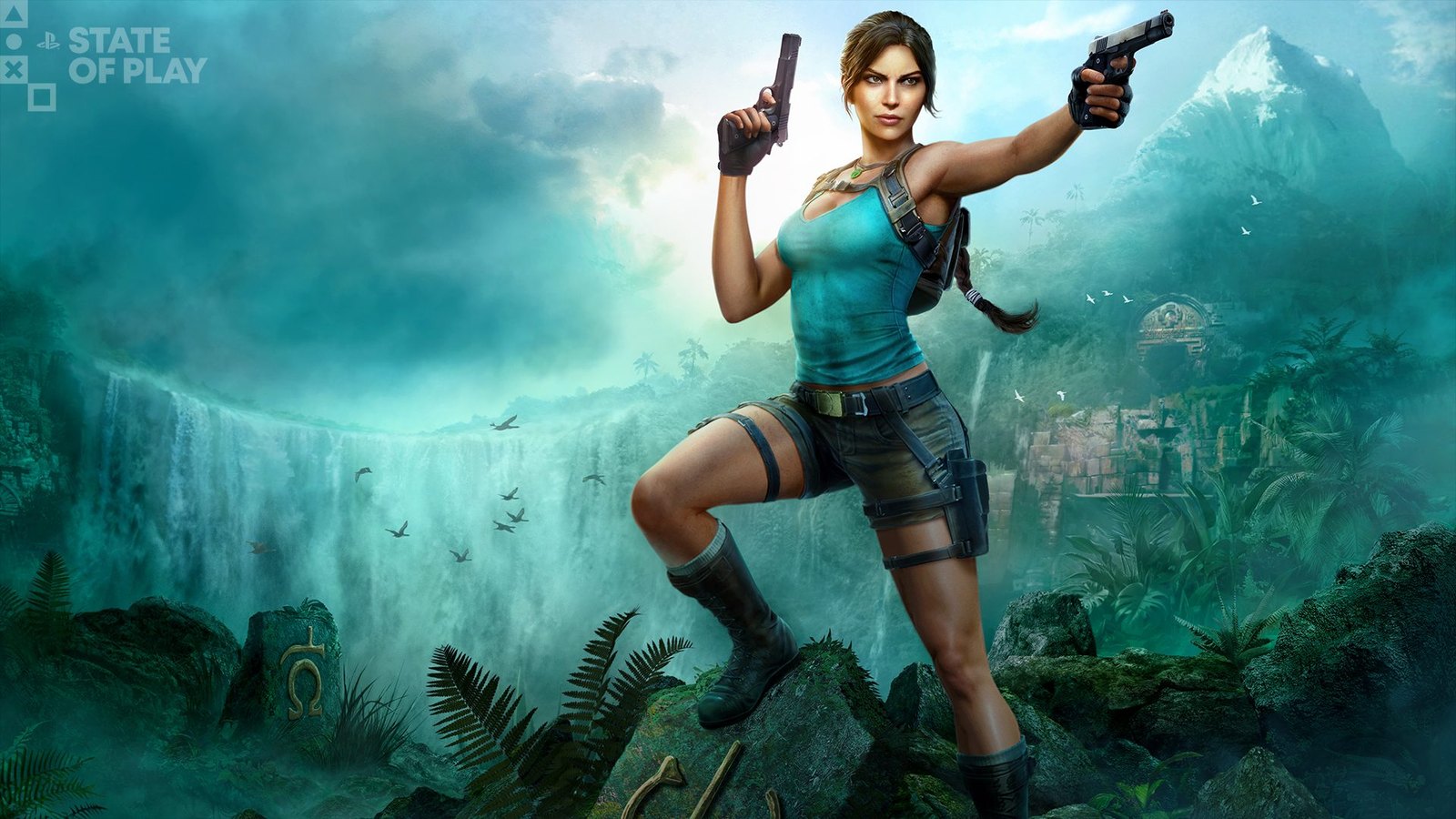 Lara Croft in Tomb Raider Legacy of Atlantis, a reimagining of the 1996 game