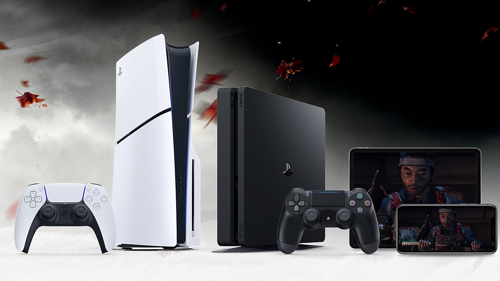 Imagen promocional de PS Remote Play con dispositivos que reciben la partida de una PS5