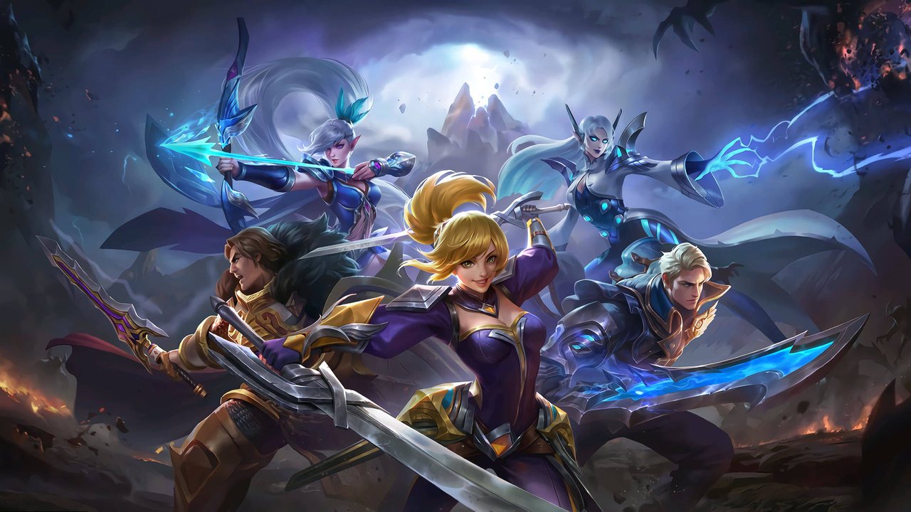 Combate de equipo junto a un objetivo de la jungla en Mobile Legends