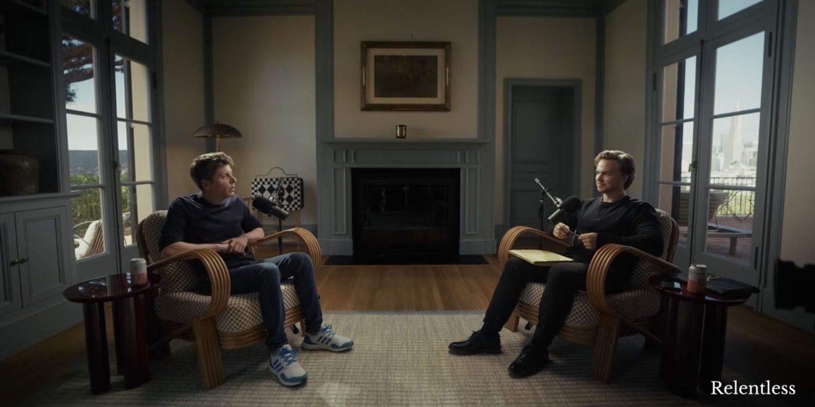 Sam Altman speaking with Ti Morse during the section of the interview about the singularity