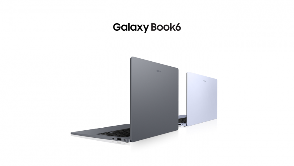 Samsung Galaxy Book6 de 14 pulgadas en los colores gris y Violet Silver