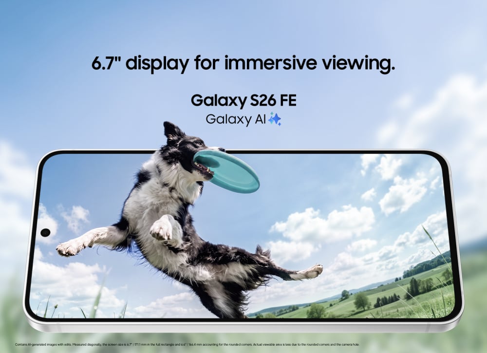 Samsung Galaxy S26 FE 6.7-inch AMOLED display