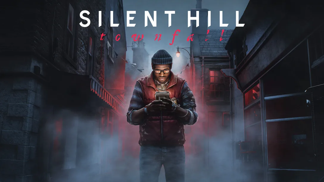 Simon Ordell checks his phone in the fog of Silent Hill Townfall