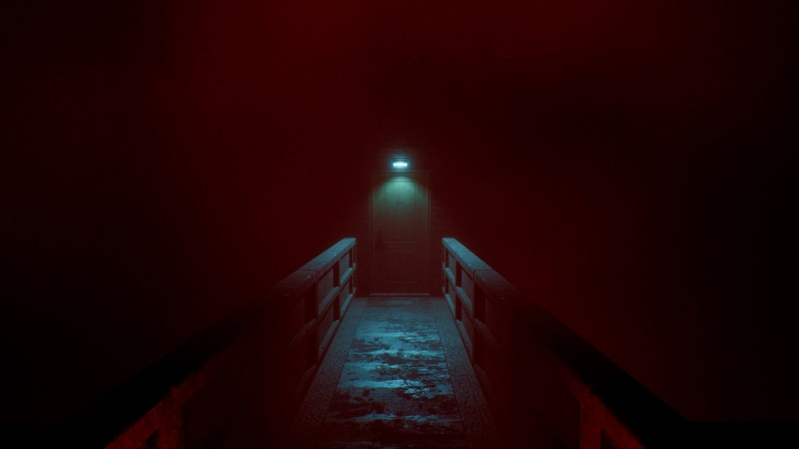 Pasarela de madera hacia una puerta en Silent Hill: Townfall