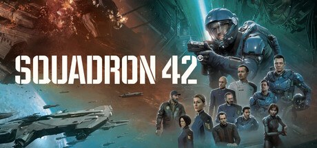 Arte oficial de Squadron 42 con el título y miembros de la tripulación