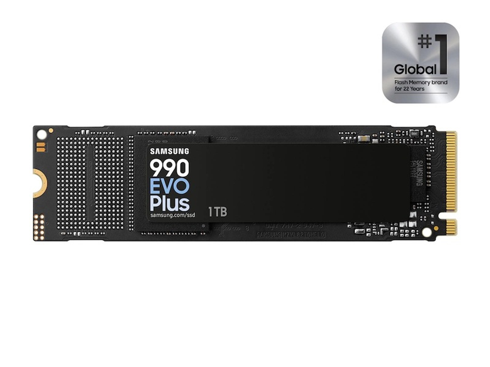 SSD Samsung 990 EVO Plus de 1 TB con su etiqueta de capacidad