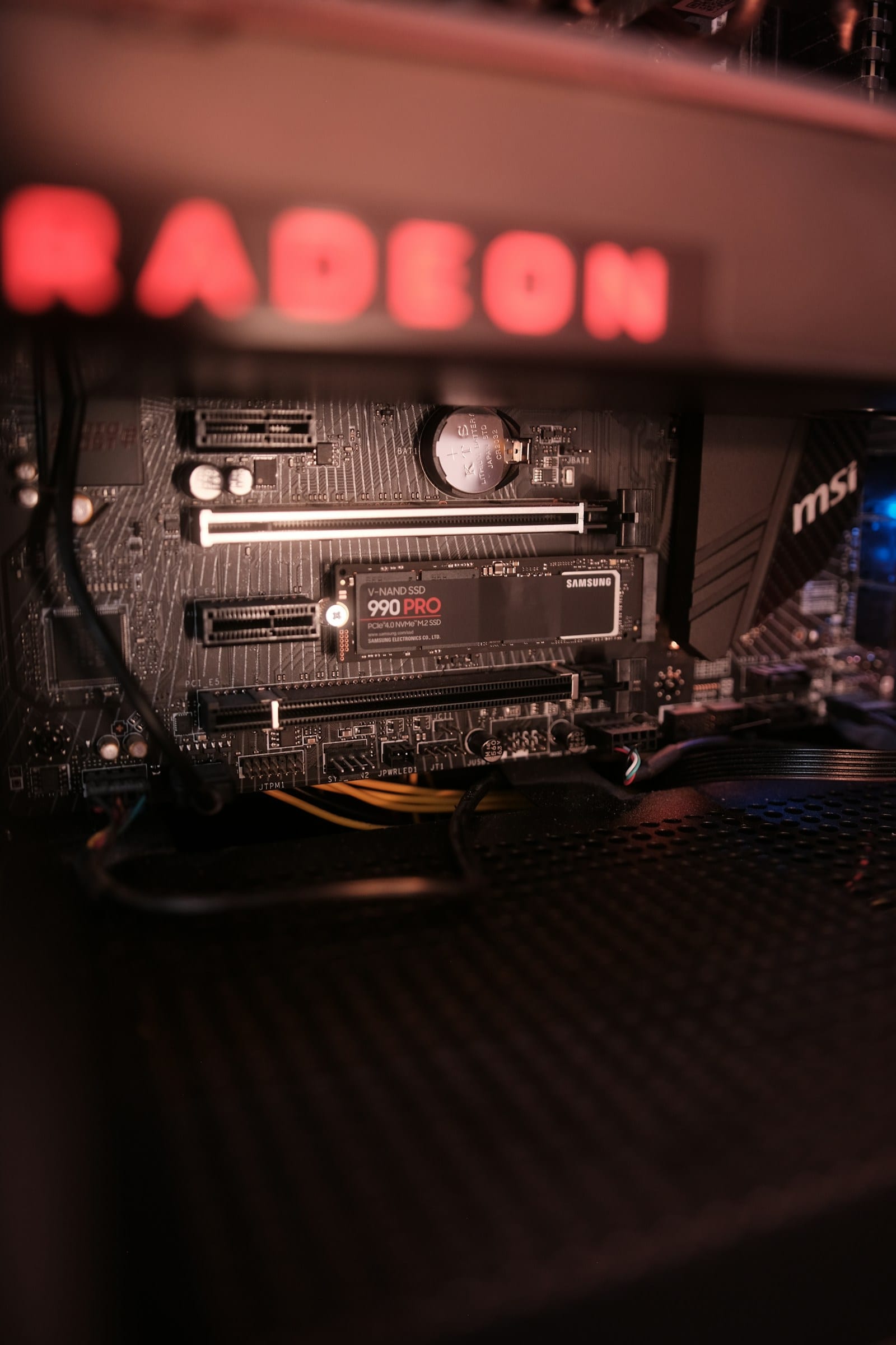 Two NVMe SSDs installed on a desktop motherboard