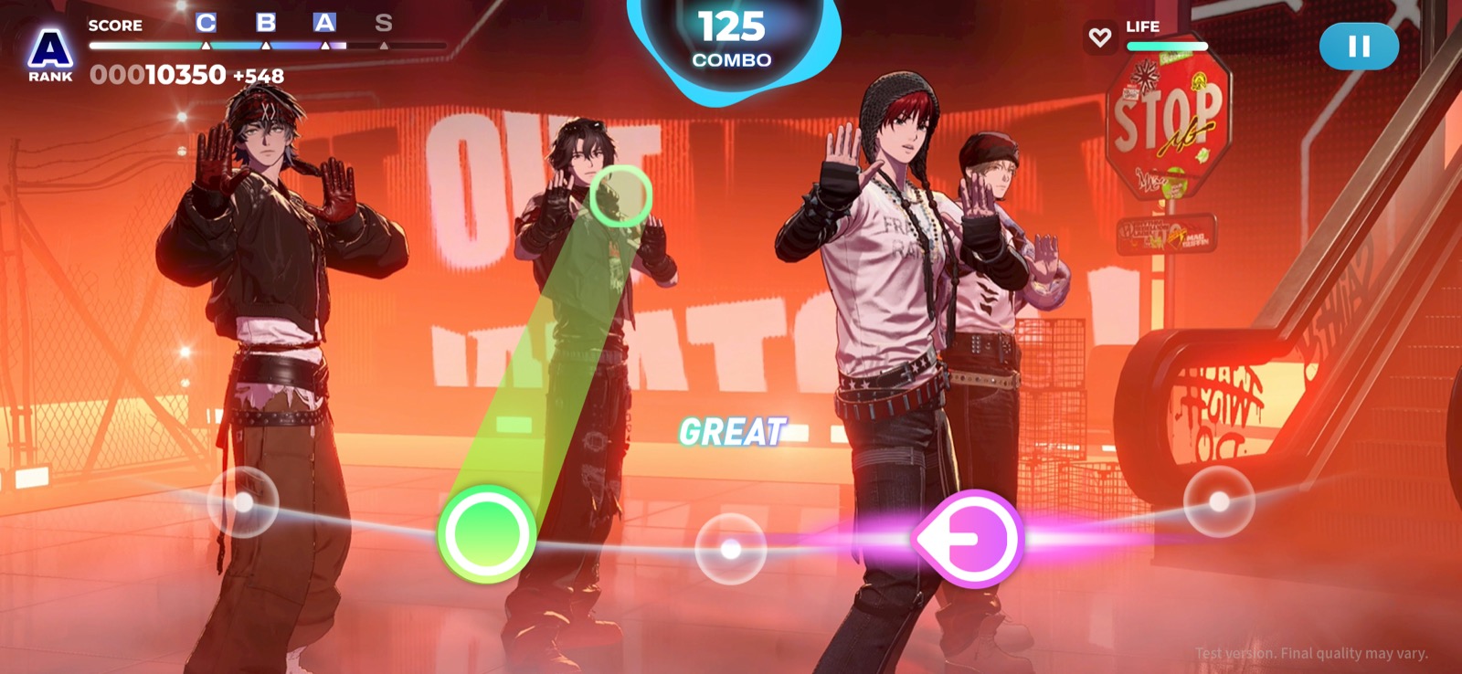 MacGuffin performs in StarToU's Starlit Stage rhythm mode