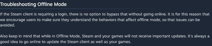 Instrucciones oficiales de Steam para preparar el modo sin conexión