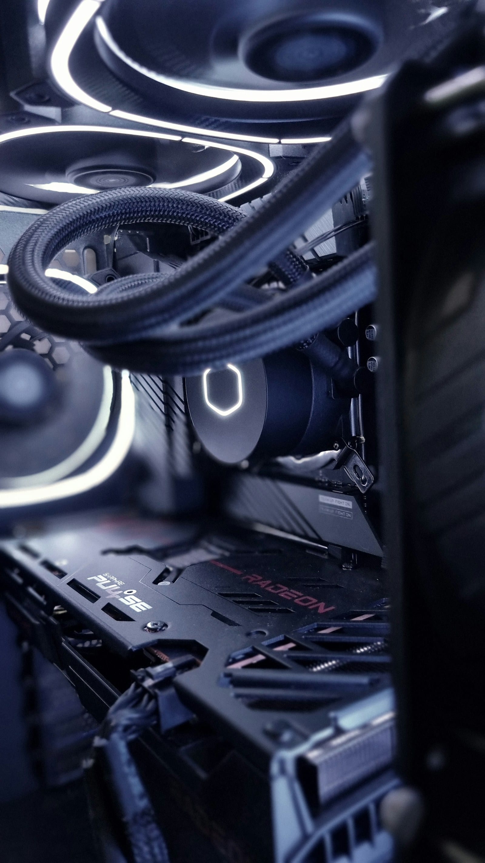Close-up of a processor cooling block
