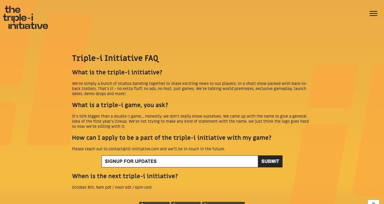 The Triple-i Initiative’s official FAQ webpage