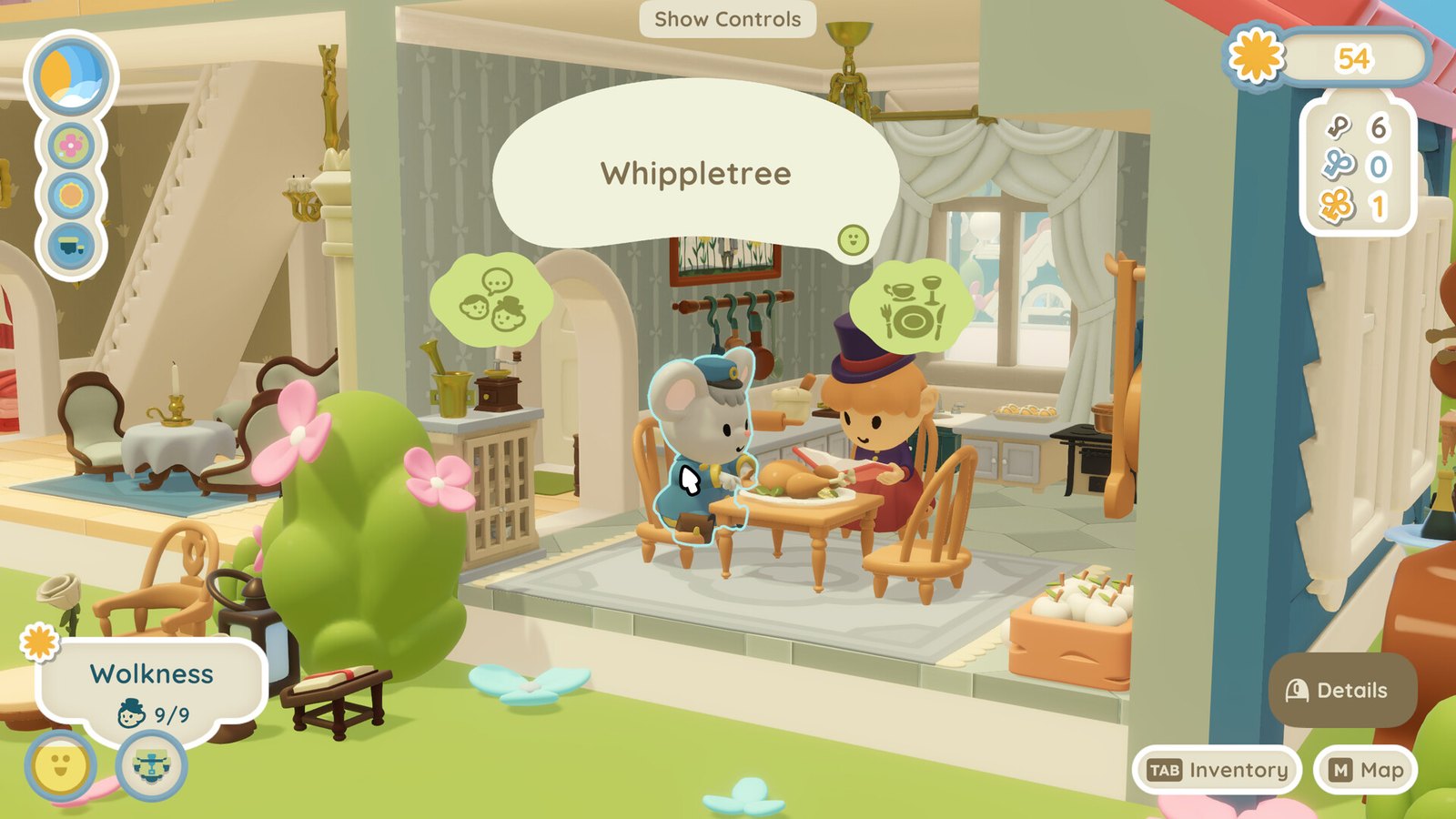 Residents in a furnished Twinkleby home, general gameplay screenshot