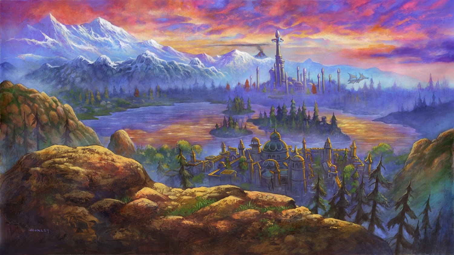 Illustrated view of Azeroth created for World of Warcraft Forever