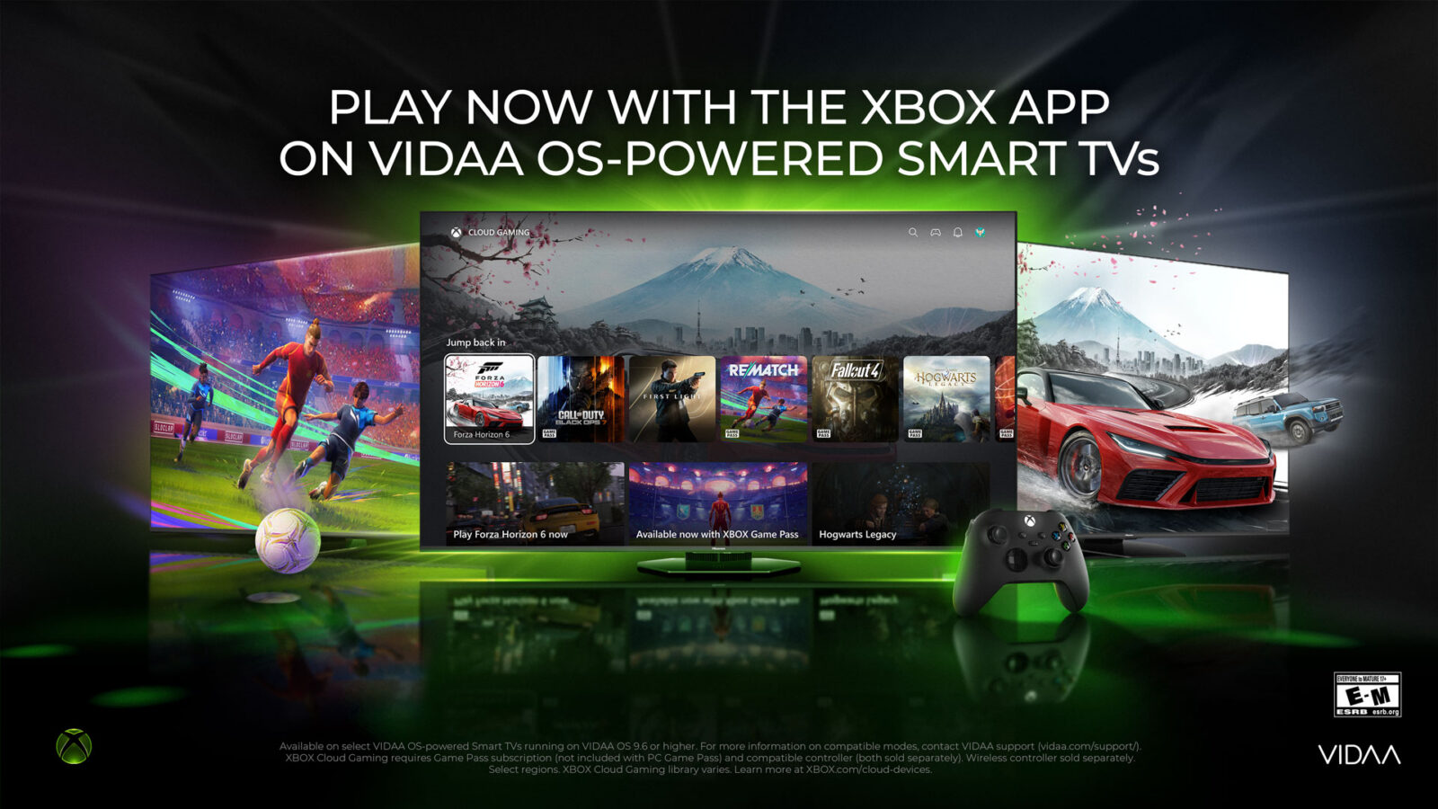 Xbox app open across several VIDAA OS televisions