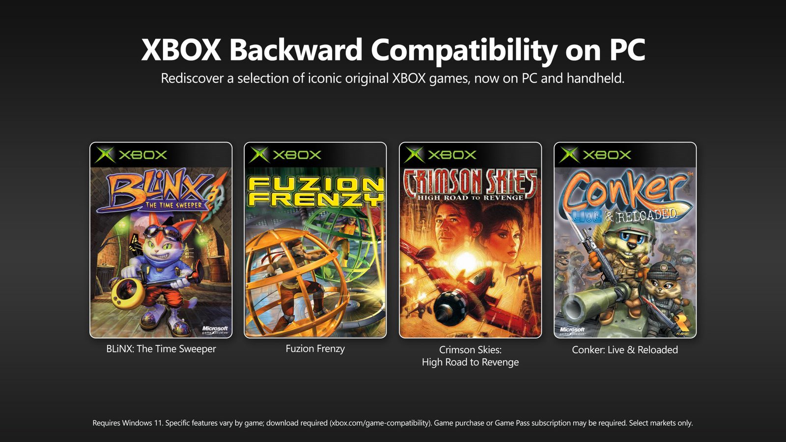 Blinx, Fuzion Frenzy, Crimson Skies y Conker, los cuatro primeros clásicos de Xbox disponibles en PC