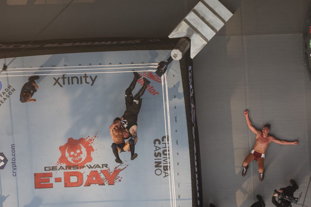Gears E-Day promotion at a WWE event