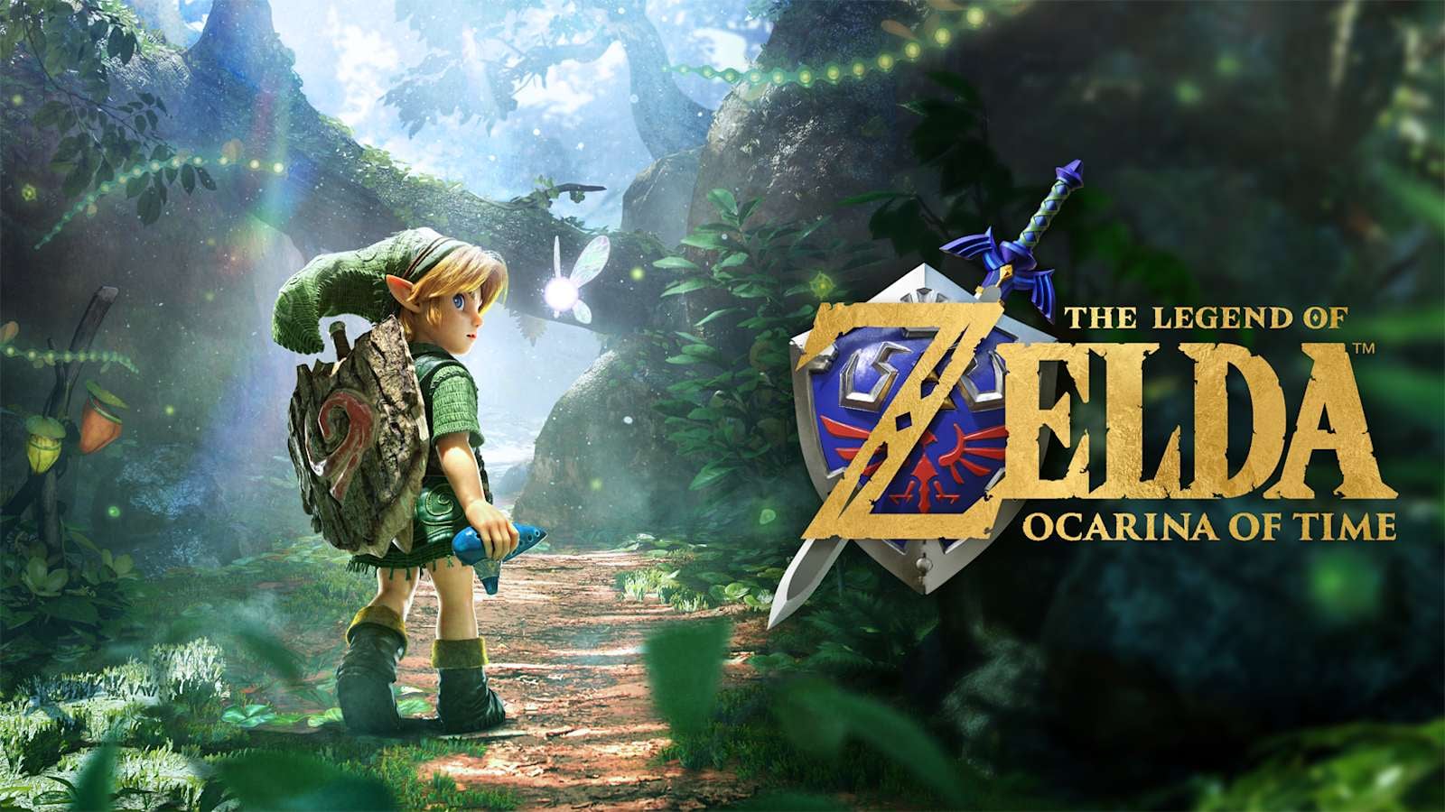 Link a caballo ante Hyrule en el remake de Ocarina of Time