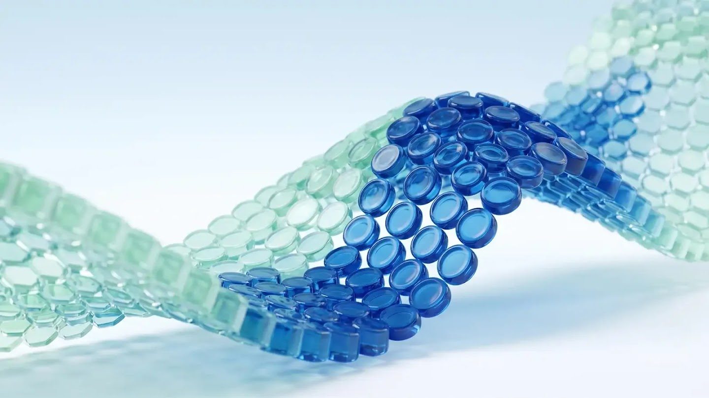 Google DeepMind bioresilience visual showing a DNA helix behind glass