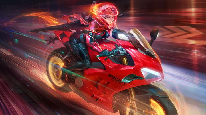 Piloto de Panigale V4S, skin de Benedetta