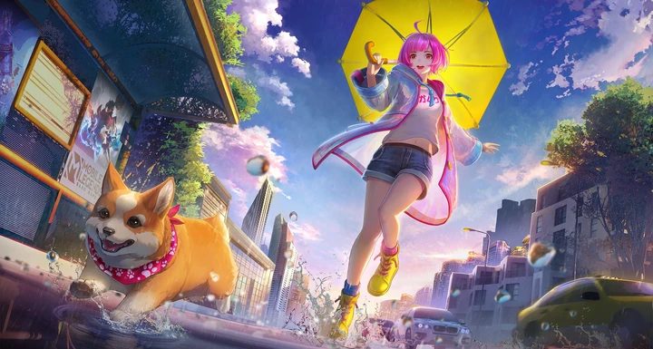 Paseo bajo la Lluvia, skin de Kagura